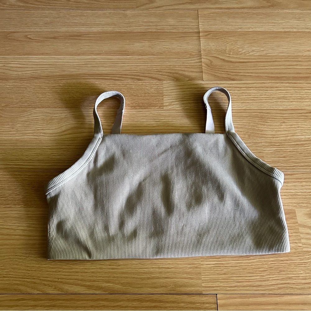 Aerie Offline Ribbed Cropped Bra Tank Large
